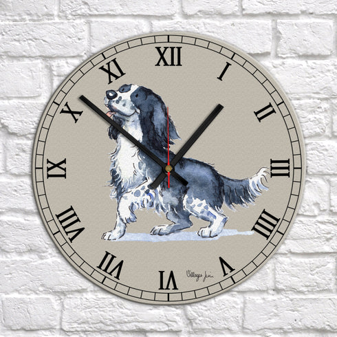 Sprocker Black & White Clock